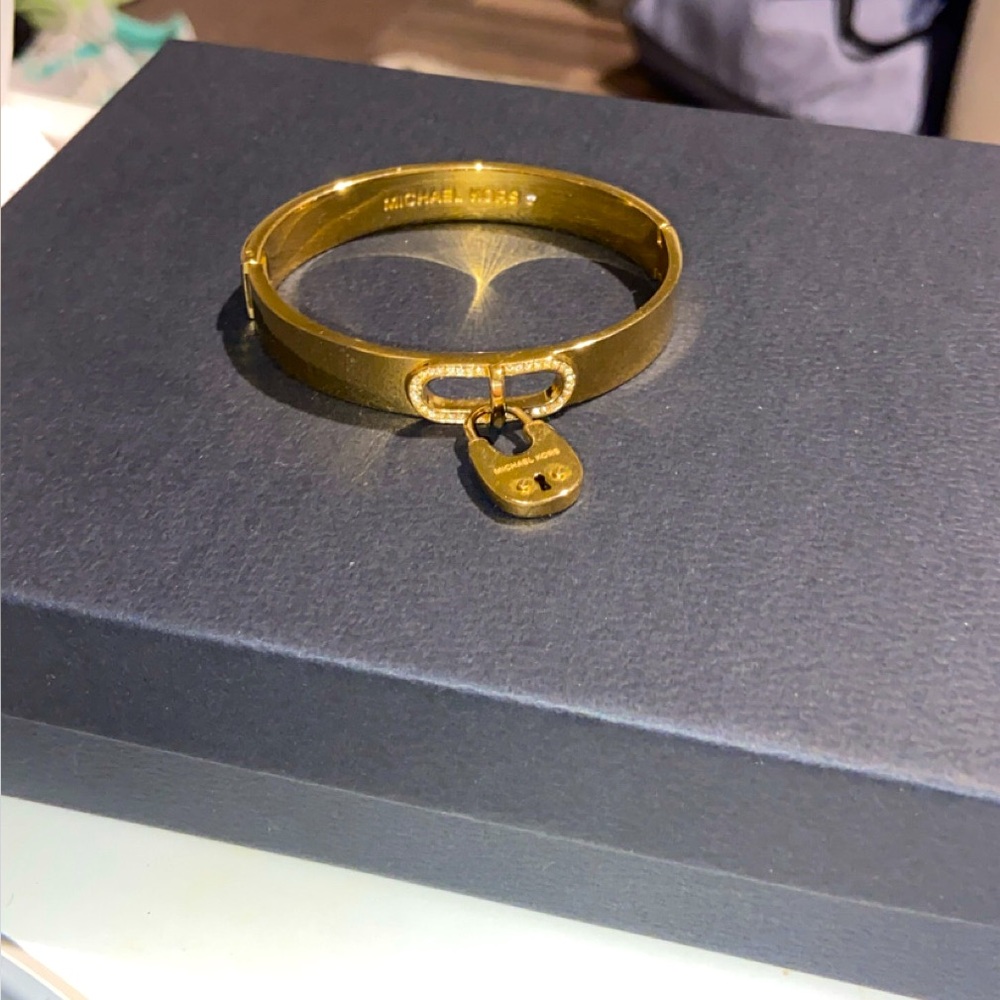 Michael Kors Gold Bracelet with Lock Charm